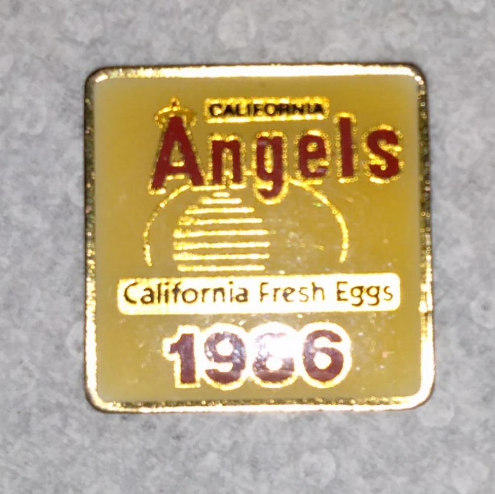 1986 California Angels California Fresh Eggs Pin